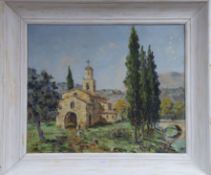 Marquy, oil on canvas, 'Chapelle St Jean, Provence', signed 44 x 54cm