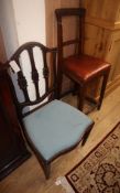 A Victorian clerk's chair and George III dining chair (2)