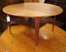 A Danish circular teak coffee table Diameter 100cm