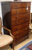 A Victorian mahogany eight drawer tall chest W.86cm