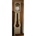 A 19th century French painted longcase clock H.214cm