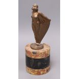 An Art Deco spelter figure in the style of the Spirit of Ecstasy height 24cm