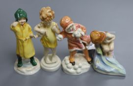 Four Royal Worcester Freda Doughty figures