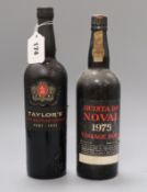 Two bottles of Port, 'Quinta Do Noval 1975' and Taylors late bottle vintage 1992