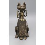 A Scottish Arts & Crafts 'East West Hames Best' cat door porter height 30cm