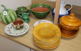 A group of French domestic pottery vessels and a Tiffany & Co. vegetable tureen and cover