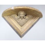 A Victorian carved wood wall bracket length 53cm