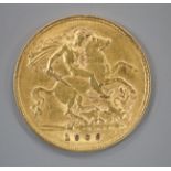 A 1909 gold half sovereign