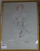 John Skelton (1923-2009), coloured chalk, Female nude, signed and dated 1994 49 x 36cm