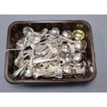 Forty four assorted 19th century and later silver condiment spoons, various dates and makers, 12