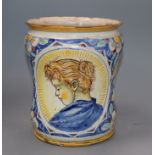 An 18th/19th century Italian maiolica albarello height 21cm