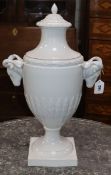 A 19th century Furstenburg white glazed urn and cover ex Sotheby's, Amsterdam sale, 31st October/1st