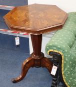 A 19th century Dutch octagonal floral marquetry inlaid tripod table W.58cm