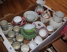 19th century ceramics including Welsh lustre teaware, Japanese eggshell porcelain teaware, a New