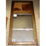 A Rowley Gallery marquetry framed mirror overall length 63cm