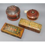 Four Persian lacquer boxes