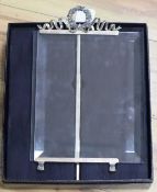 A modern Italian sterling mounted twin glass plate photograph frame, by Pasquali, with original box,