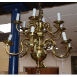 A Dutch two tier twelve branch electrolier height 66cm approx.