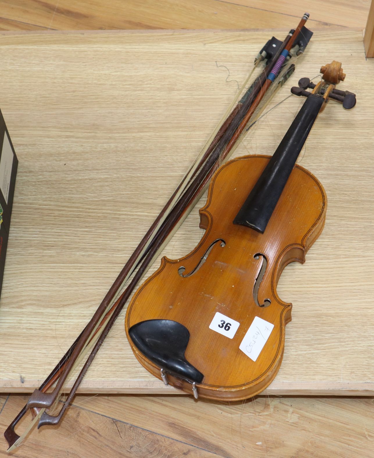 A Chinese violin and three bows