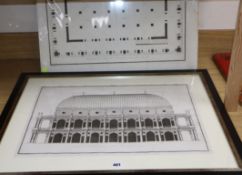 After Palladio, an 18th century engraved elevation of the Basilica Palladiano in Vicenza, engraved