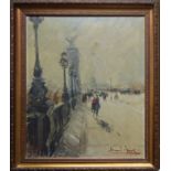 Bernard Lignon (French b. 1928), oil on canvas, 'Paris 1950', signed and inscribed, 55 x 46cm