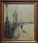 Bernard Lignon (French b. 1928), oil on canvas, 'Paris 1950', signed and inscribed, 55 x 46cm