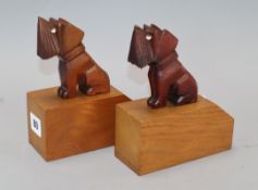 A pair of Art Deco novelty 'Scotland Terrier' book ends H.17cm