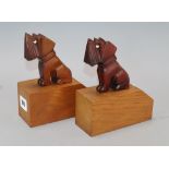 A pair of Art Deco novelty 'Scotland Terrier' book ends H.17cm