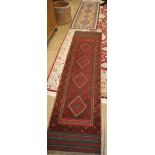 A Kelim flat weave runner, approx. 200x 68cm., together with a Belouch geometric runner