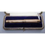 A 9ct gold cased Swan Mabie, Todd & Co Ltd fountain pen, in case.