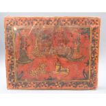 An Indian red lacquered folio case 33 x 41cm