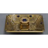 A Victorian ormolu inkstand, with lapis insets width 24cm