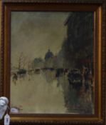 Bernard Lignon (French b. 1928), oil on canvas, 'Paris 1950', signed and inscribed, 55 x 46cm