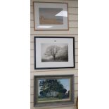 Don Ramos, oil on canvas, Priory Wall, a pastel of Brighton Beach and a photograph by Ben Ramos