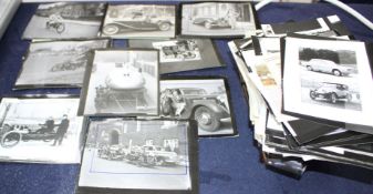 A group of vintage early motoring photos and negatives including John Cobb's 1947 landspeed record