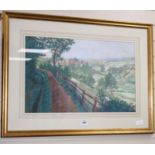 E. W. Bawle, gouache, Southern French landscape, signed, 42 x 67cm