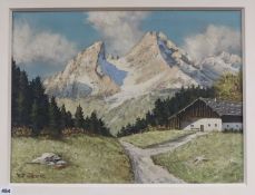 Hugo Muller (1910-1994), Alpine landscape, signed and dated '43, oil on canvas, 44 x 59cm