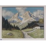 Hugo Muller (1910-1994), Alpine landscape, signed and dated '43, oil on canvas, 44 x 59cm