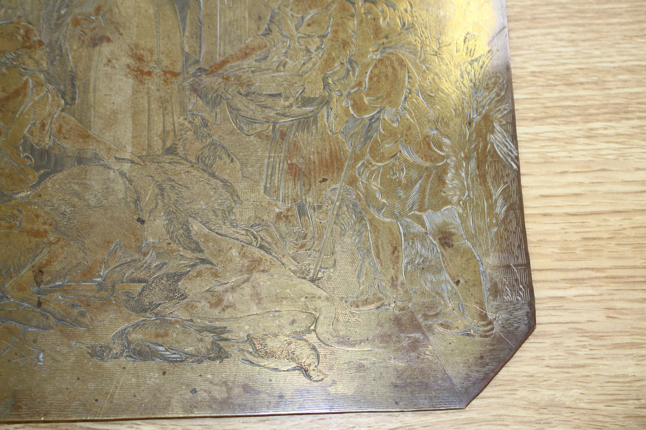 A 19th century brass engraved panel - Image 7 of 8