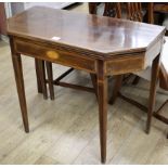 A George III mahogany folding card table W.92cm