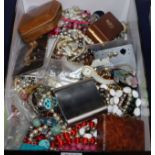 A large quantity of assorted costume jewellery including silver charms