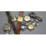 Ten assorted vintage wrist watches, including Verdal, Smiths Empire and Bucherer.