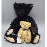 A Royal Crown Derby dark blond bear 24cm and a 1912 replica black bear, 48cm