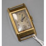 A Swiss 18ct. gold Art Deco wristwatch