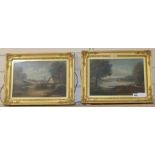 English School c.1900, pair of oils on canvas, Views of Wickford, Essex and Sittingbourne, Kent,