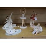 A Coalport limited edition group, 'Fonteyn and Nureyev', No. 651/1250 and four other figures of