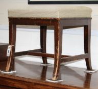 A George III mahogany provincial stool (formerly the base of a child's high chair)