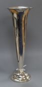 An American Sterling silver specimen vase, inscribed H.28cm