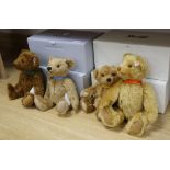 Steiff for Danbury Mint, four boxed bears, including Bear of the Year 2016, 2017 and 2018 and