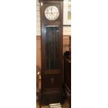 A 1920's oak cased eight day striking and chiming longcase clock H.214cm